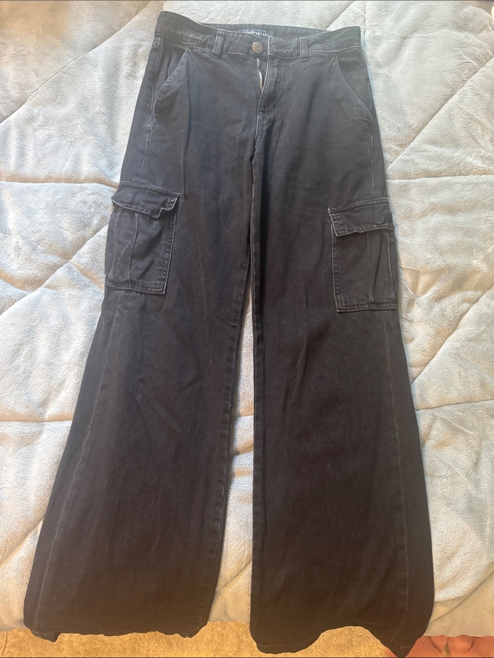 Aeropostale Black Wide-Leg Cargo Pants for Women